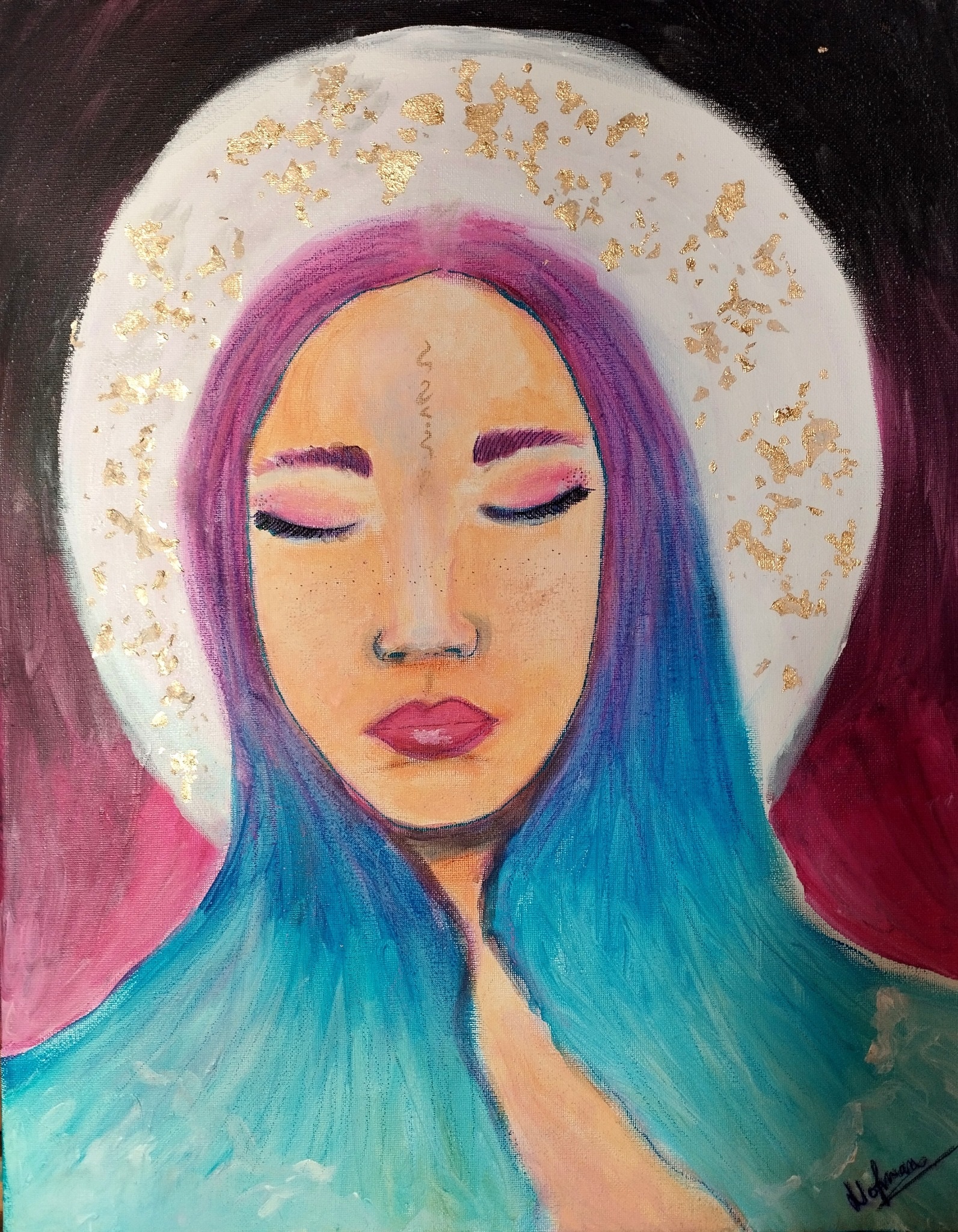 Peinture d'âme — Femme auréole mer